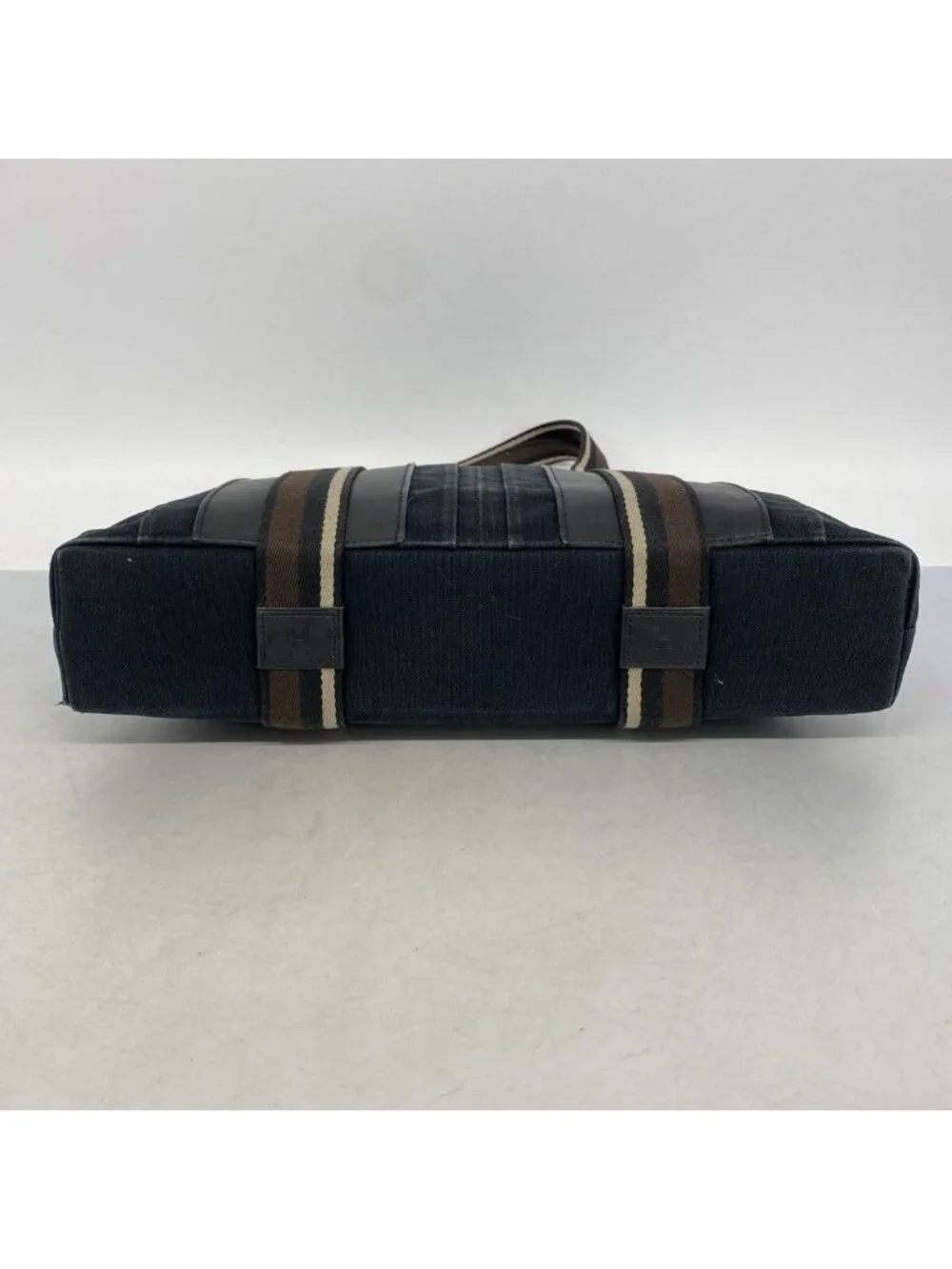Hermes Tote Trocahoriental MM Canvas Black Brown Silver